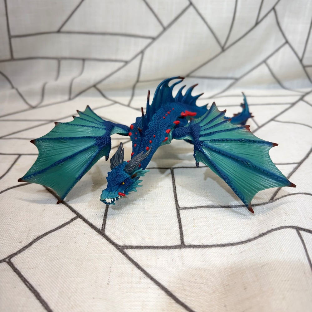 Schleich Dragon Figure 8 Inch Teal Blue Eldrador Mythical Creature Toy